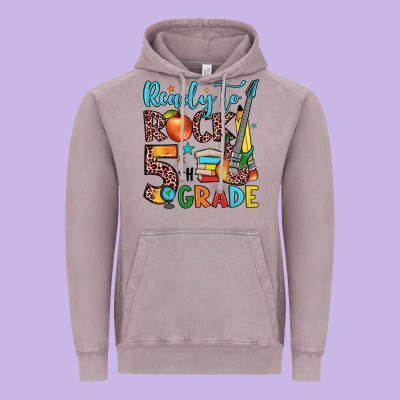 Ready To Rock 5th Grade Vintage Hoodie Designed By Jahusdesignshop