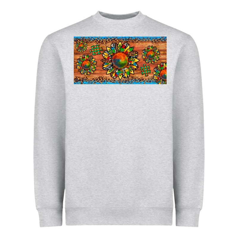 Autism Awareness Sunflower Puzzle License Plate Heavyweight Sweatshirt by Artiststas | Teevron