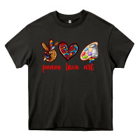 Asphalt peace love art Heavy Core Tee - texasbilliewilder