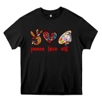 Black peace love art Heavy Core Tee - texasbilliewilder