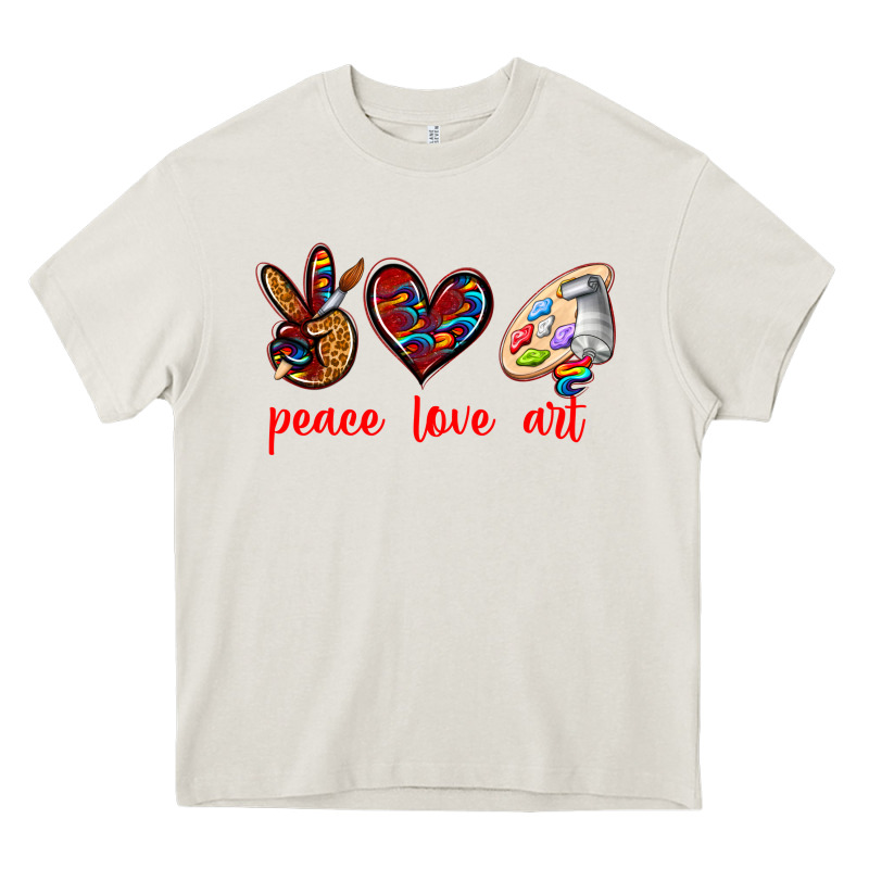 Peace Love Art Heavy Core Tee by texasbilliewilder | Teevron