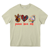 Mossy peace love art Heavy Core Tee - texasbilliewilder