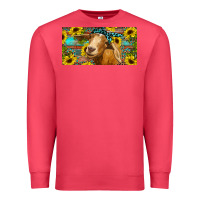 Cardinal Goat with sunflowers and leopard Premium Sweatshirt - RanaPortraitStore
