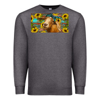Charcoal Heather Goat with sunflowers and leopard Premium Sweatshirt - RanaPortraitStore