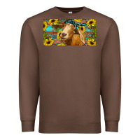 Chestnut Goat with sunflowers and leopard Premium Sweatshirt - RanaPortraitStore