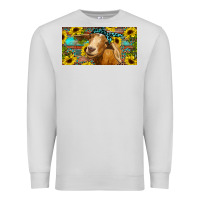 Dove Grey Goat with sunflowers and leopard Premium Sweatshirt - RanaPortraitStore