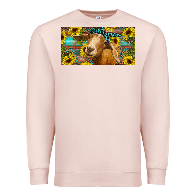 Goat With Sunflowers And Leopard Premium Sweatshirt by RanaPortraitStore | Teevron