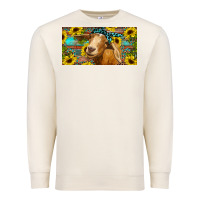 Sandshell Goat with sunflowers and leopard Premium Sweatshirt - RanaPortraitStore