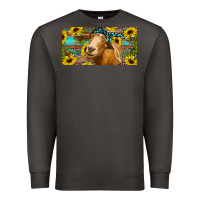 Smoke Goat with sunflowers and leopard Premium Sweatshirt - RanaPortraitStore