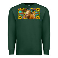 Sports Green Goat with sunflowers and leopard Premium Sweatshirt - RanaPortraitStore