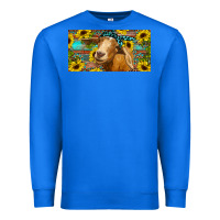 True Royal Goat with sunflowers and leopard Premium Sweatshirt - RanaPortraitStore