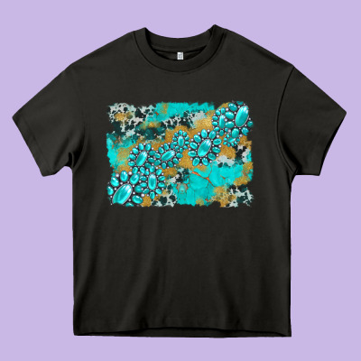 Gemstone Cowhide Glitter Background Heavy Core Tee Designed By Artiststas