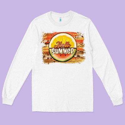 Hello Summer Watermelon Lemon Long Sleeve Tee Designed By Jasminsmagicworld