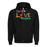 Black teach love inspire Zipper Hoodie - NancyCooperArtShop
