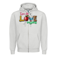 Dove Grey teach love inspire Zipper Hoodie - NancyCooperArtShop