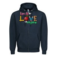 Navy teach love inspire Zipper Hoodie - NancyCooperArtShop