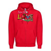 Red teach love inspire Zipper Hoodie - NancyCooperArtShop