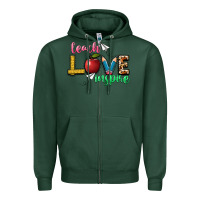 Sports Green teach love inspire Zipper Hoodie - NancyCooperArtShop