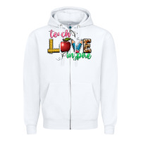 White teach love inspire Zipper Hoodie - NancyCooperArtShop