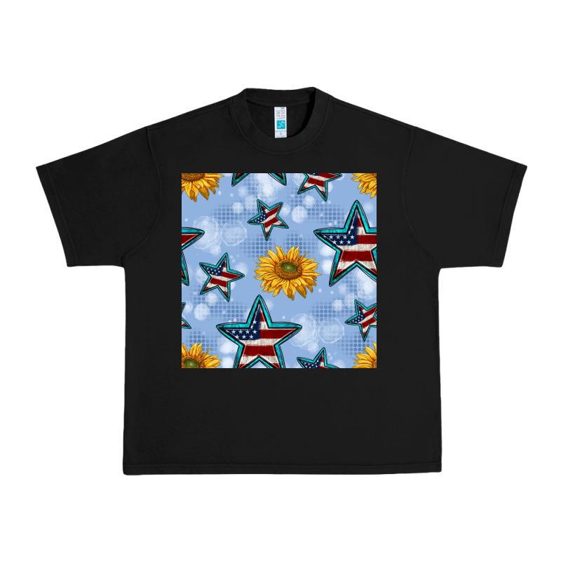 Patriotic Stars And Sunflower Urban Heavy Tee by BundleAndBundleShop | Teevron