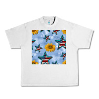 Lunar Rock patriotic stars and sunflower Urban Heavy Tee - BundleAndBundleShop