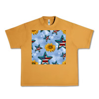 Peanut Butter patriotic stars and sunflower Urban Heavy Tee - BundleAndBundleShop
