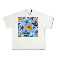Pistachio patriotic stars and sunflower Urban Heavy Tee - BundleAndBundleShop