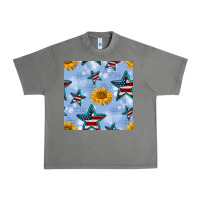 Tornado patriotic stars and sunflower Urban Heavy Tee - BundleAndBundleShop