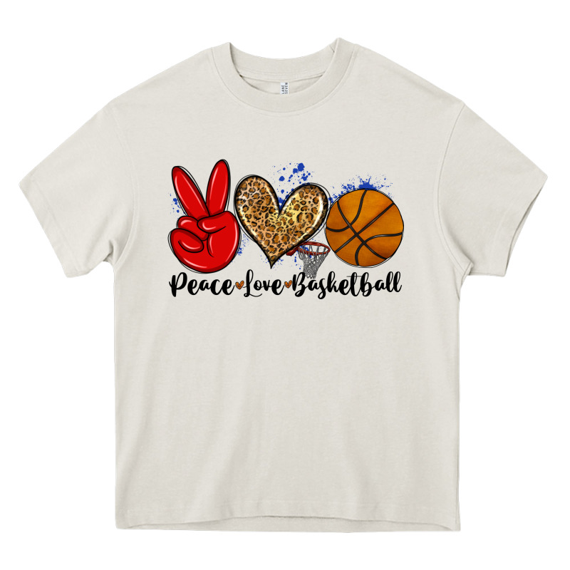 Peace Love Basketball Heavy Core Tee by Zillion Design Studio | Teevron