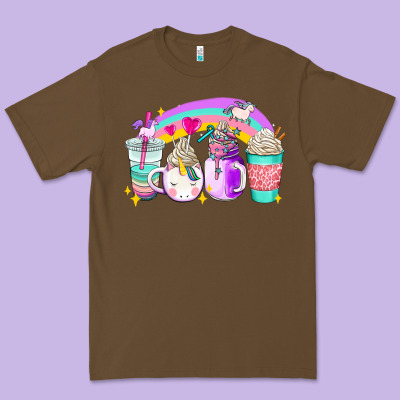 Unicorn Coffee Cups Premium Tee Designed By Adodesignshop