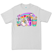Dove Grey unicorn coffee cups Premium Tee - AdoDesignShop