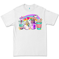 White unicorn coffee cups Premium Tee - AdoDesignShop