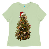 Matcha Skeleton merry christmas tree Ladies Tee - RanaPortraitStore