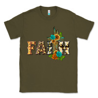 Army Green faith with cross Classic Tee - BarkalooDesign