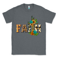 Charcoal Heather faith with cross Classic Tee - BarkalooDesign