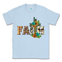Dusty Blue faith with cross Classic Tee - BarkalooDesign