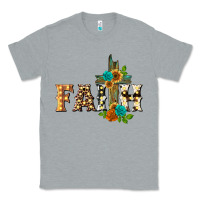 Heather Grey faith with cross Classic Tee - BarkalooDesign