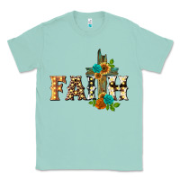 Seafoam faith with cross Classic Tee - BarkalooDesign