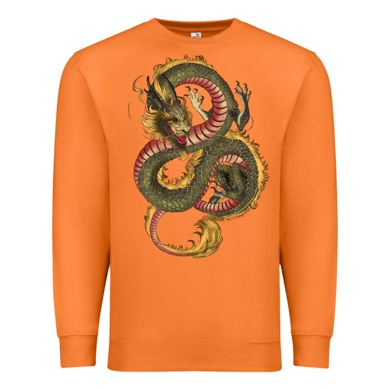 Green And Yellow Dragon Premium Sweatshirt by RanaPortraitStore | Teevron