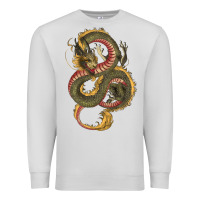 Dove Grey green and yellow dragon Premium Sweatshirt - RanaPortraitStore