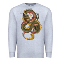 Heather Grey green and yellow dragon Premium Sweatshirt - RanaPortraitStore