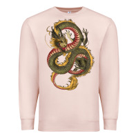 Pale Pink green and yellow dragon Premium Sweatshirt - RanaPortraitStore
