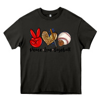 Asphalt peace love baseball Heavy Core Tee - Zillion Design Studio