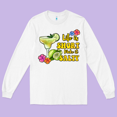 Life Is Short Make It Salty Long Sleeve Tee Designed By Jasminsmagicworld
