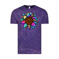 Cloud Purple sunflower tie dye Vintage Tee - JahusDesignShop