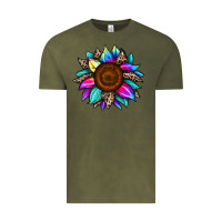 Vintage Olive sunflower tie dye Vintage Tee - JahusDesignShop