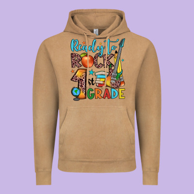 Ready To Rock 1st Grade Vintage Hoodie Designed By Jahusdesignshop