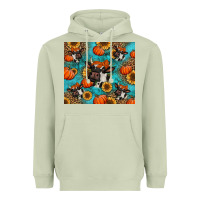 Matcha autumn pumpkins holstein cow Heavyweight Hoodie - Jasminsmagicworld