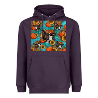 Plum autumn pumpkins holstein cow Heavyweight Hoodie - Jasminsmagicworld