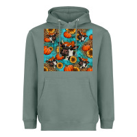 Sage autumn pumpkins holstein cow Heavyweight Hoodie - Jasminsmagicworld